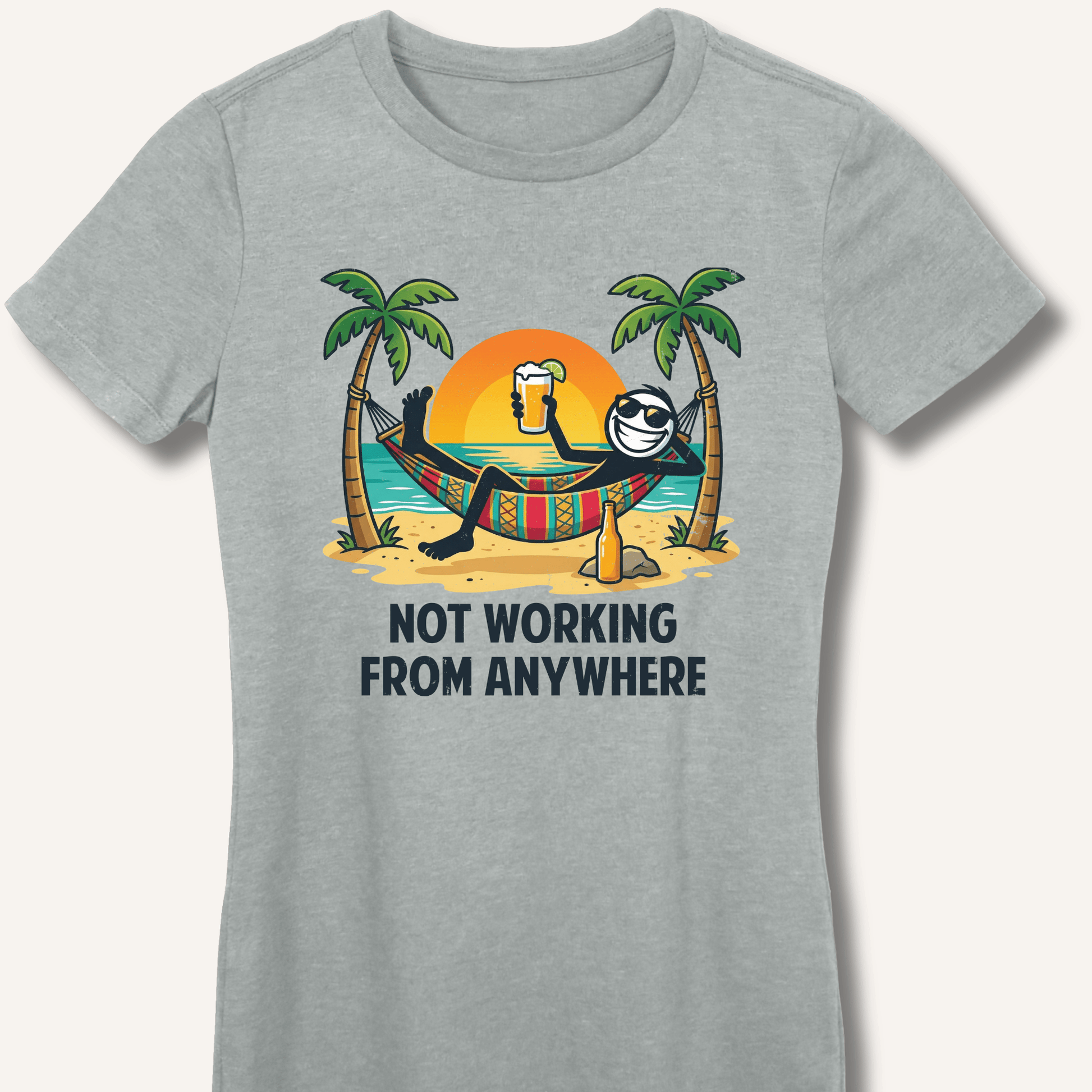 Not Working From Anywhere Fitted T-Shirt - Sip & Shirt