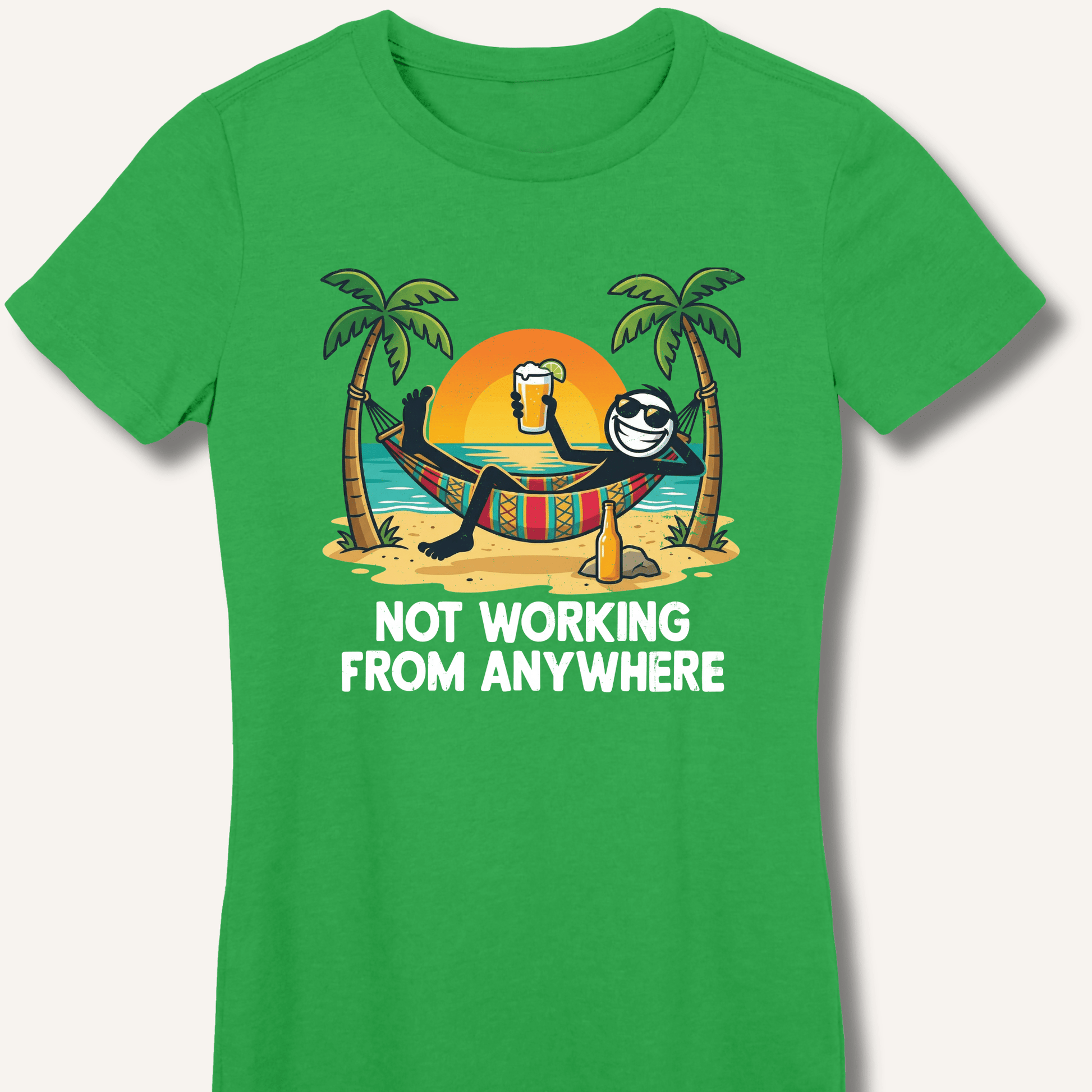 Not Working From Anywhere Fitted T-Shirt - Sip & Shirt