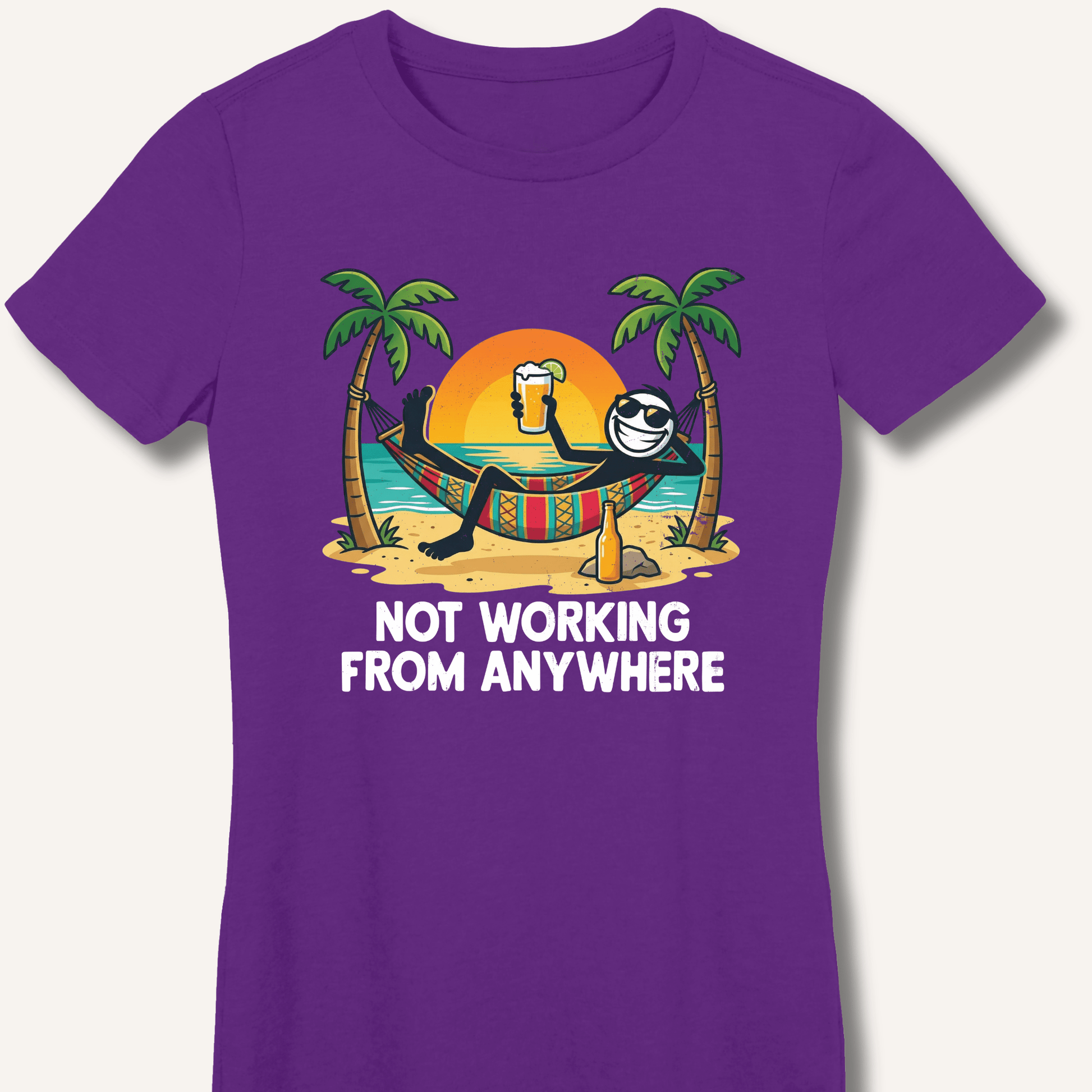 Not Working From Anywhere Fitted T-Shirt - Sip & Shirt
