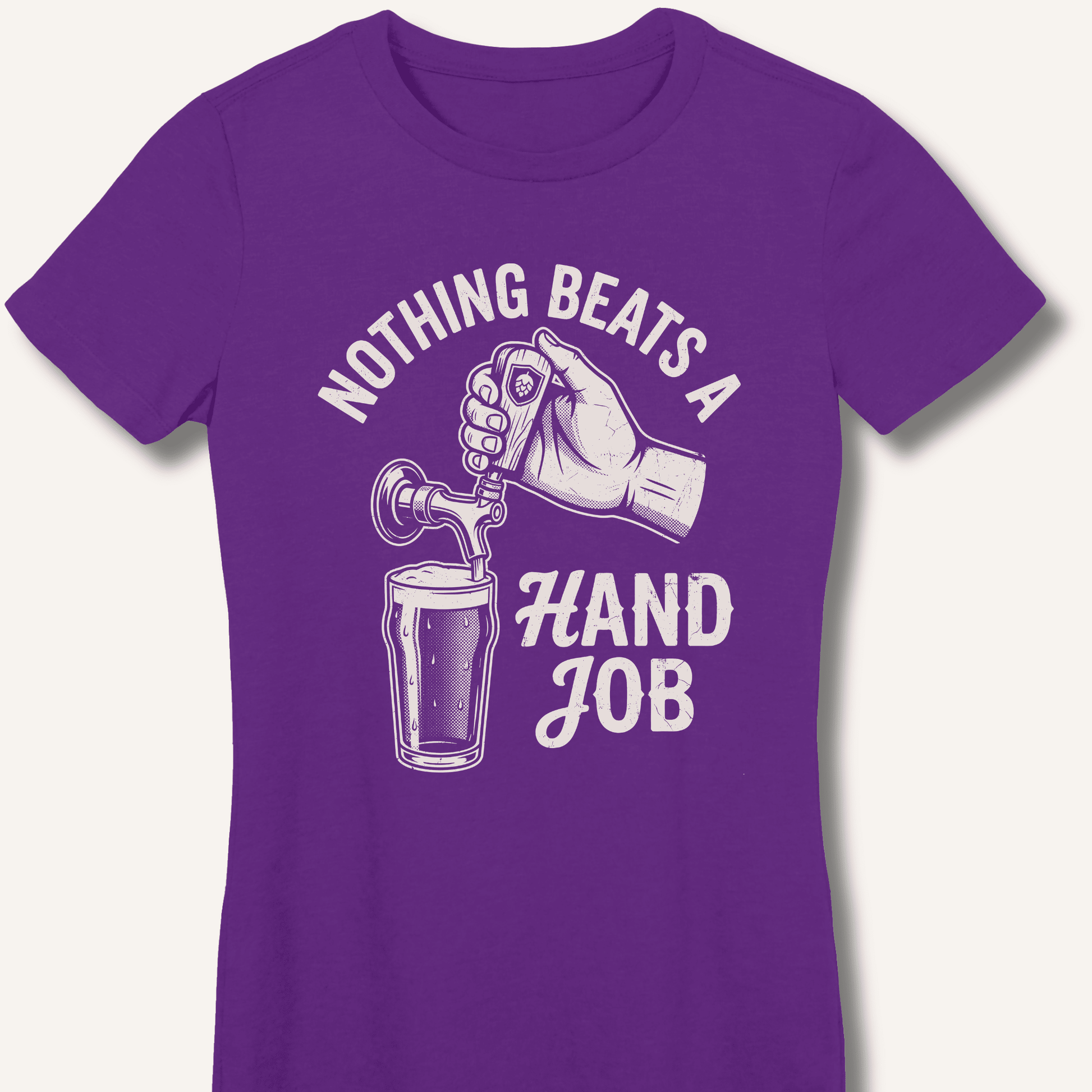 Nothing Beats a Hand Job Fitted T-Shirt - Sip & Shirt
