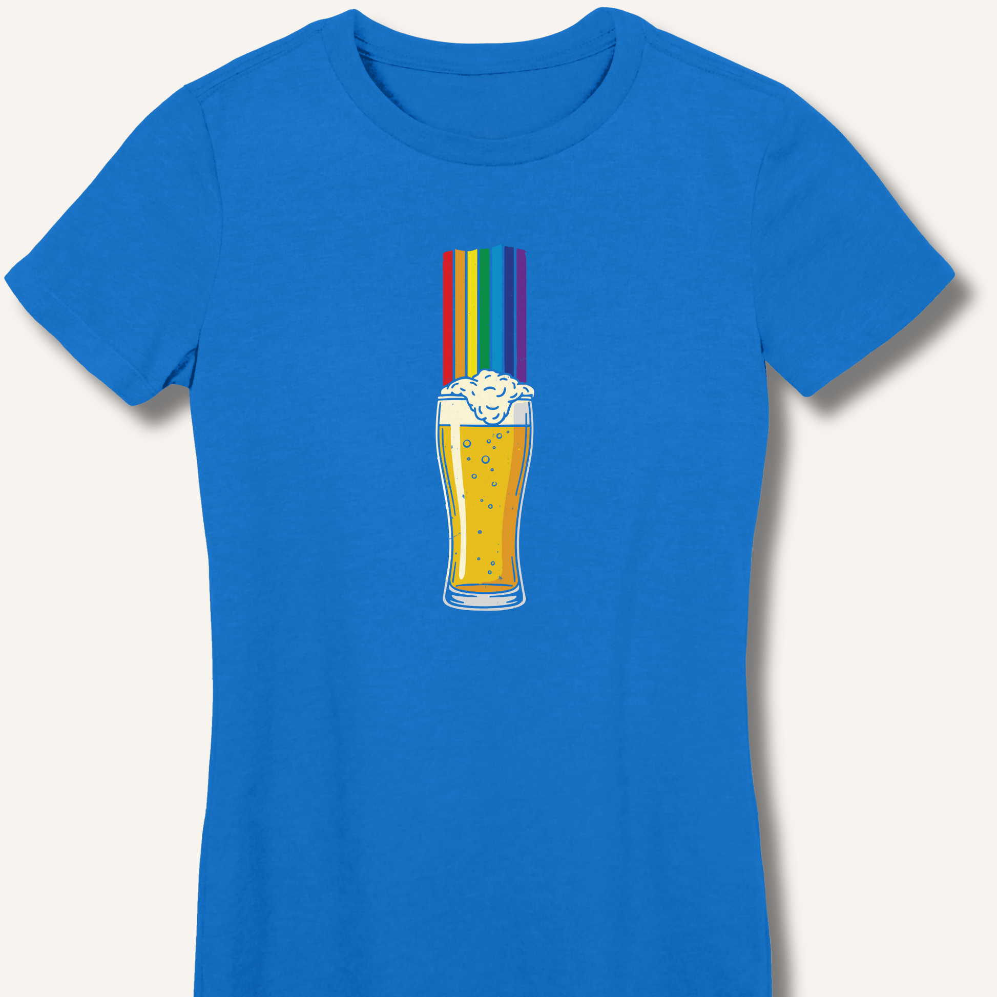 Rainbow Beer Glass Fitted T-Shirt - Sip & Shirt