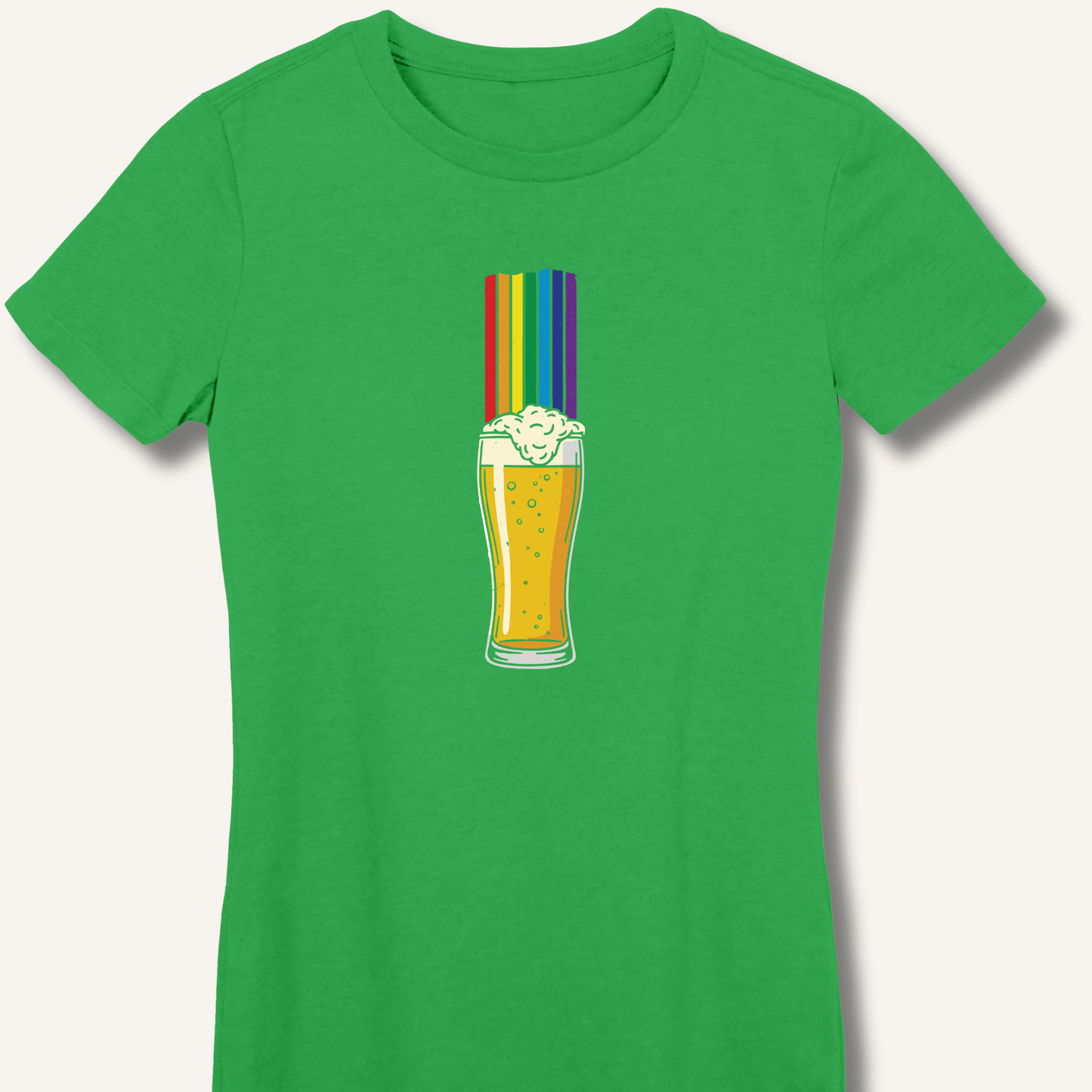 Rainbow Beer Glass Fitted T-Shirt - Sip & Shirt