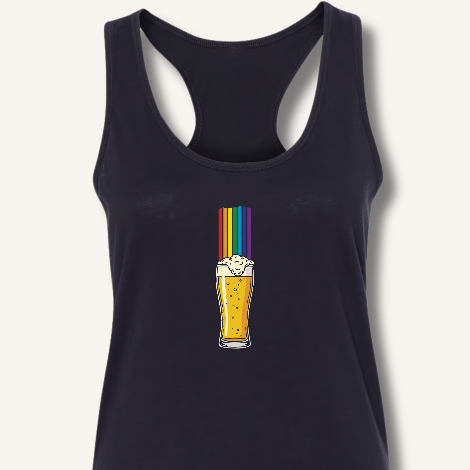 Rainbow Beer Glass Racerback Tank - Sip & Shirt