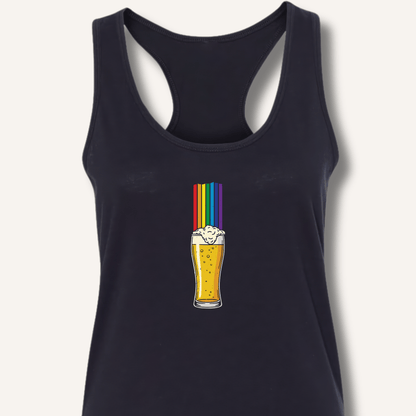 Rainbow Beer Glass Racerback Tank - Sip & Shirt