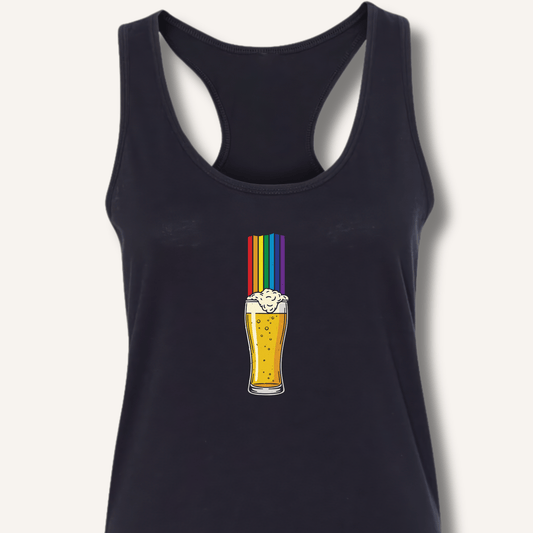 Rainbow Beer Glass Racerback Tank - Sip & Shirt