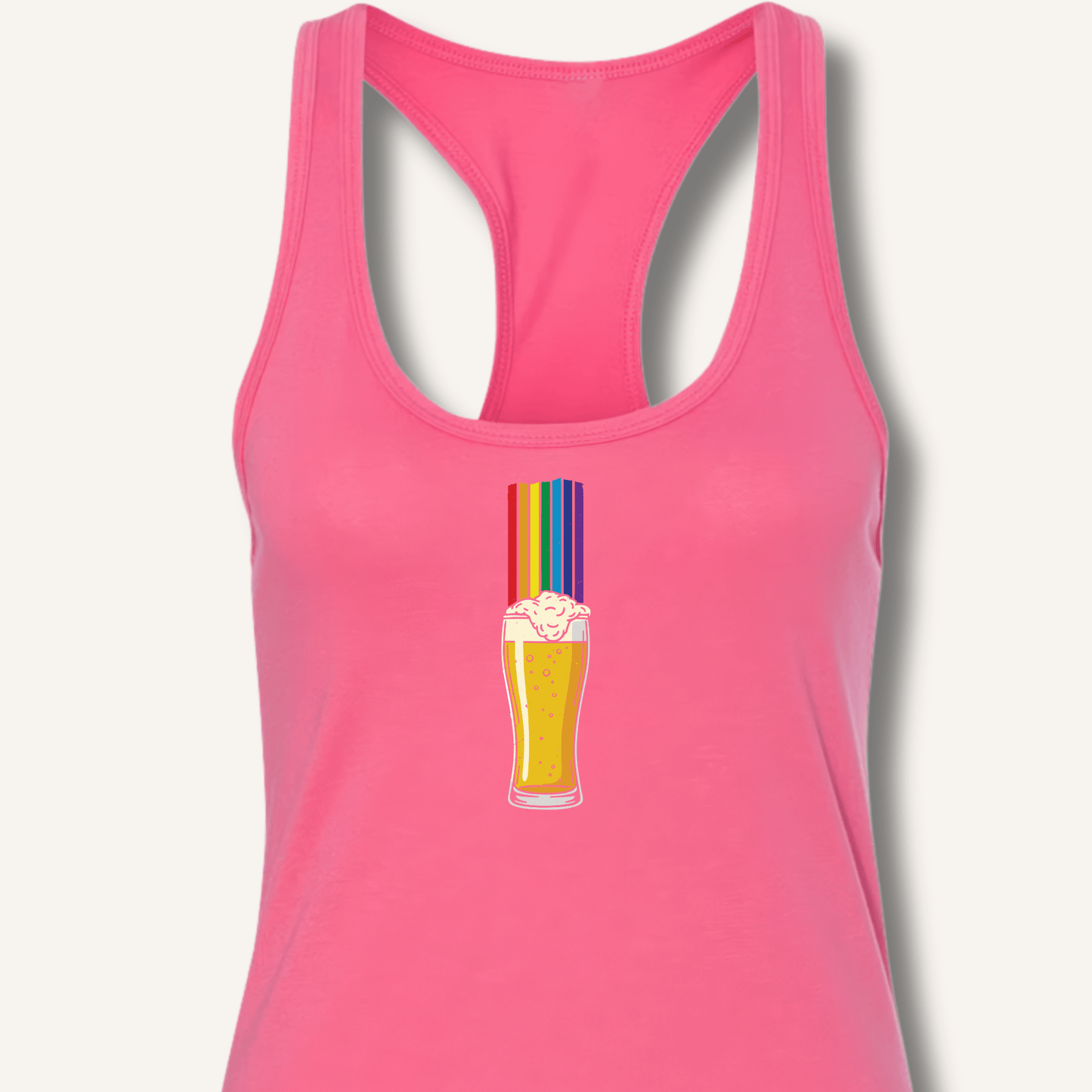 Rainbow Beer Glass Racerback Tank - Sip & Shirt