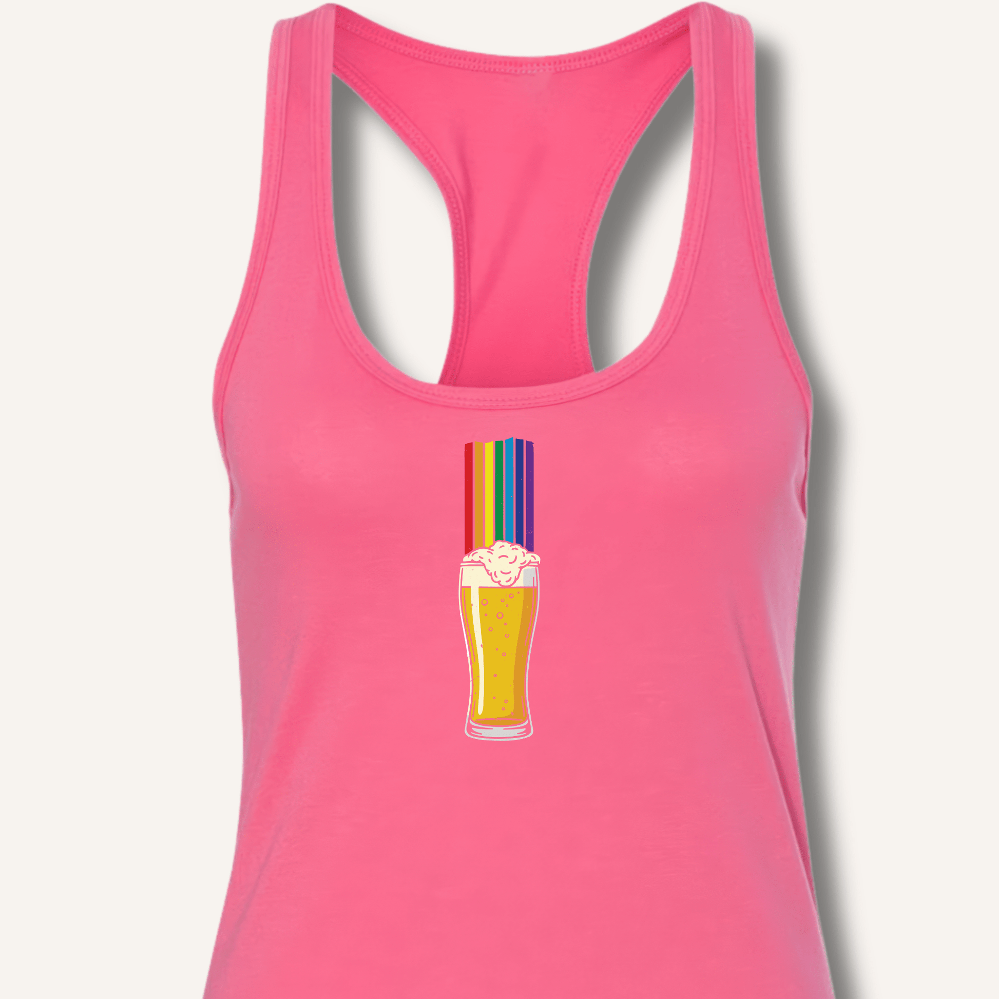 Rainbow Beer Glass Racerback Tank - Sip & Shirt