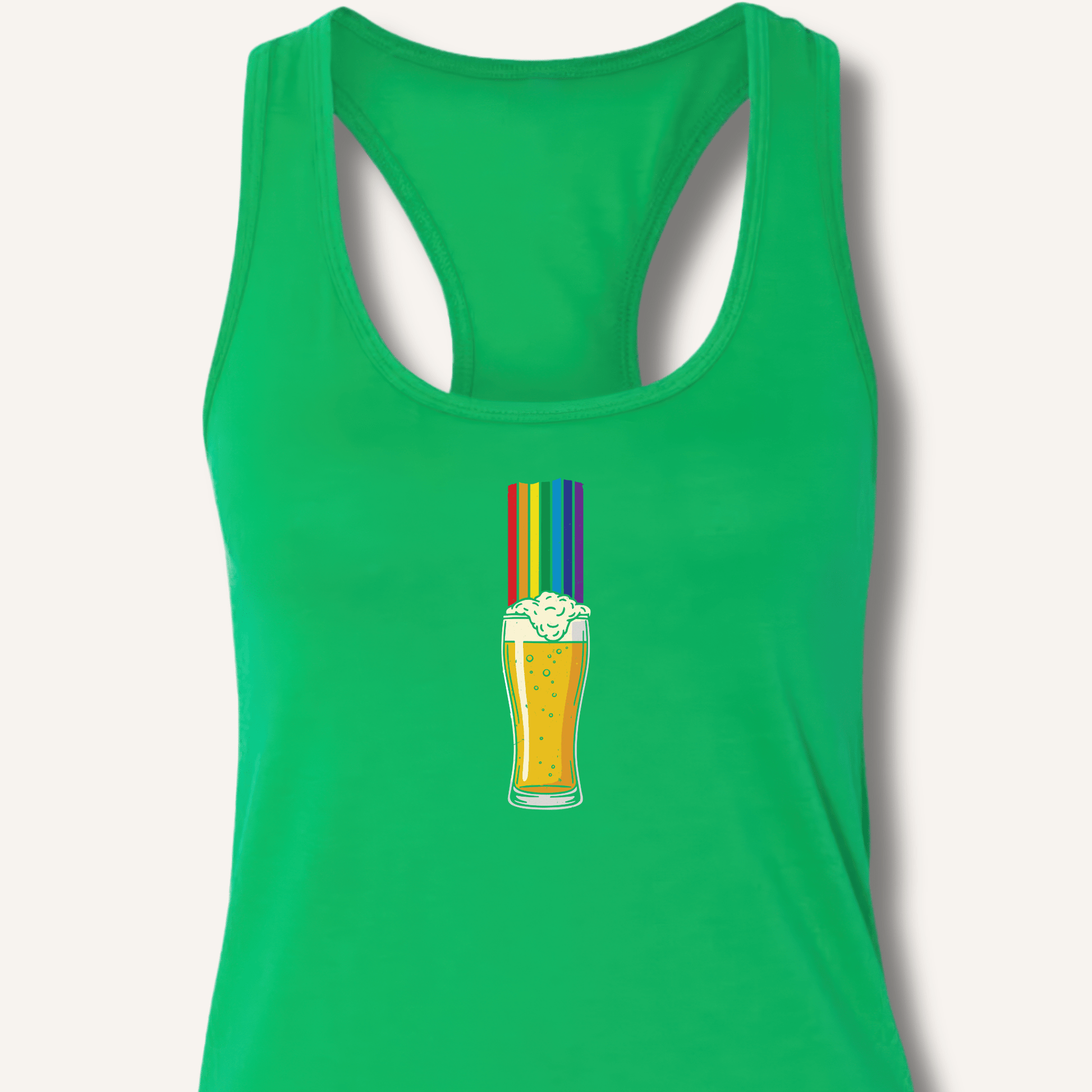 Rainbow Beer Glass Racerback Tank - Sip & Shirt