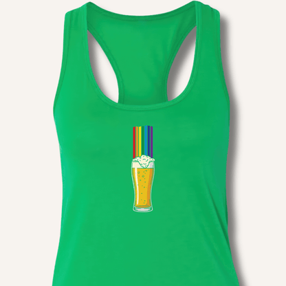 Rainbow Beer Glass Racerback Tank - Sip & Shirt