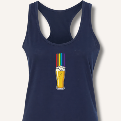 Rainbow Beer Glass Racerback Tank - Sip & Shirt
