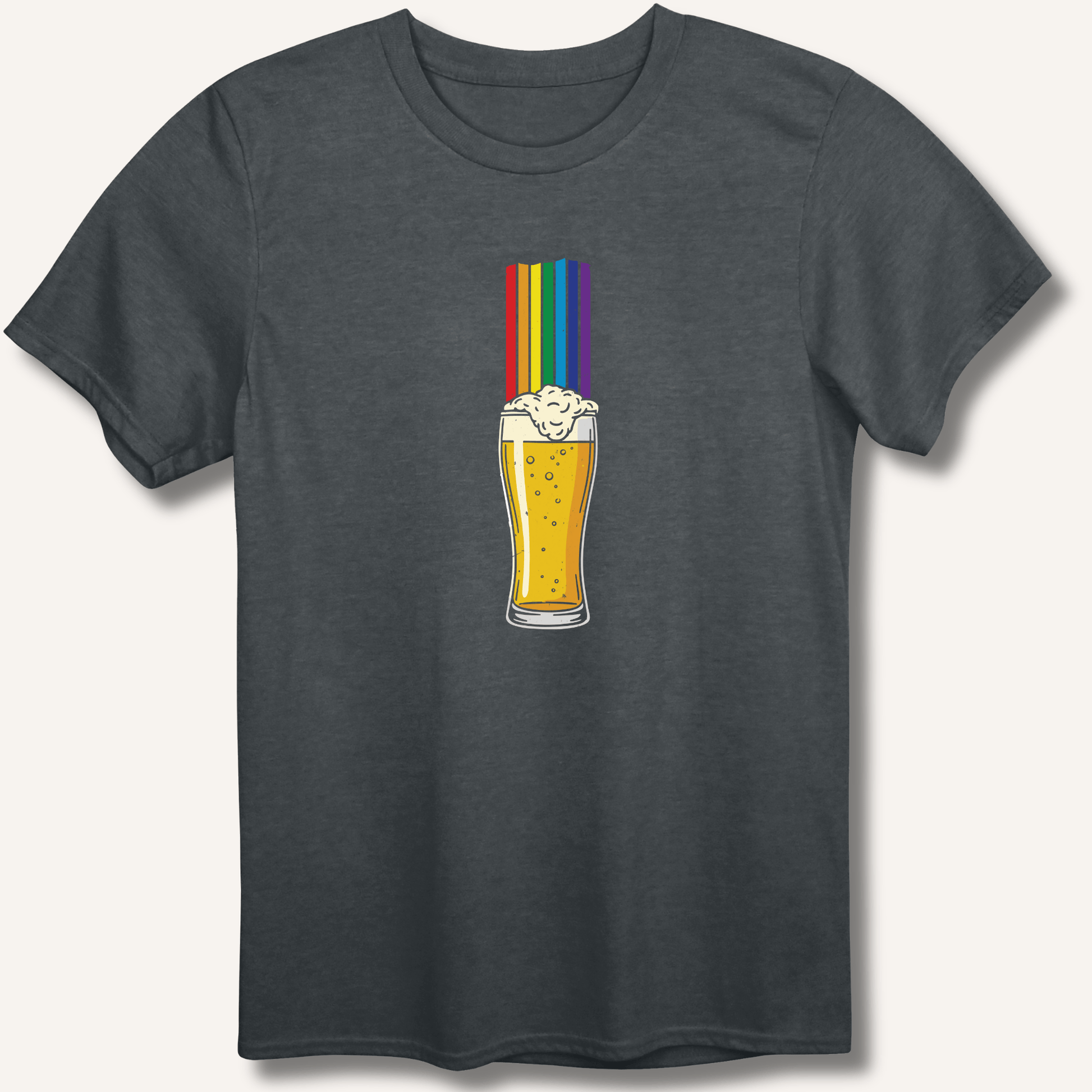 Rainbow Beer Glass T-Shirt - Sip & Shirt