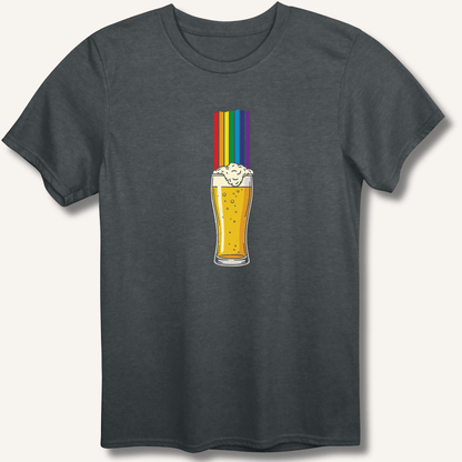 Rainbow Beer Glass T-Shirt - Sip & Shirt