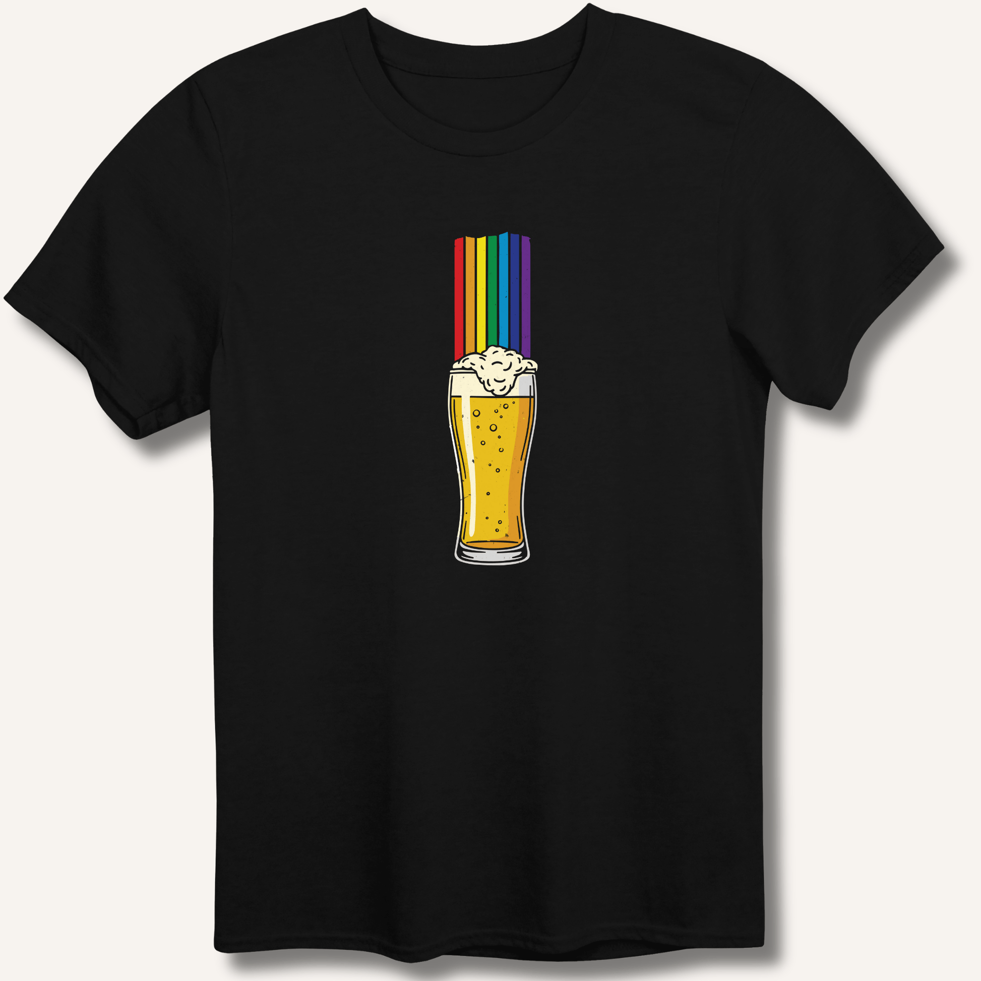 Rainbow Beer Glass T-Shirt - Sip & Shirt