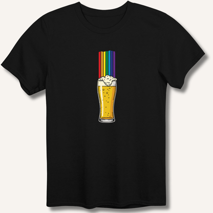 Rainbow Beer Glass T-Shirt - Sip & Shirt