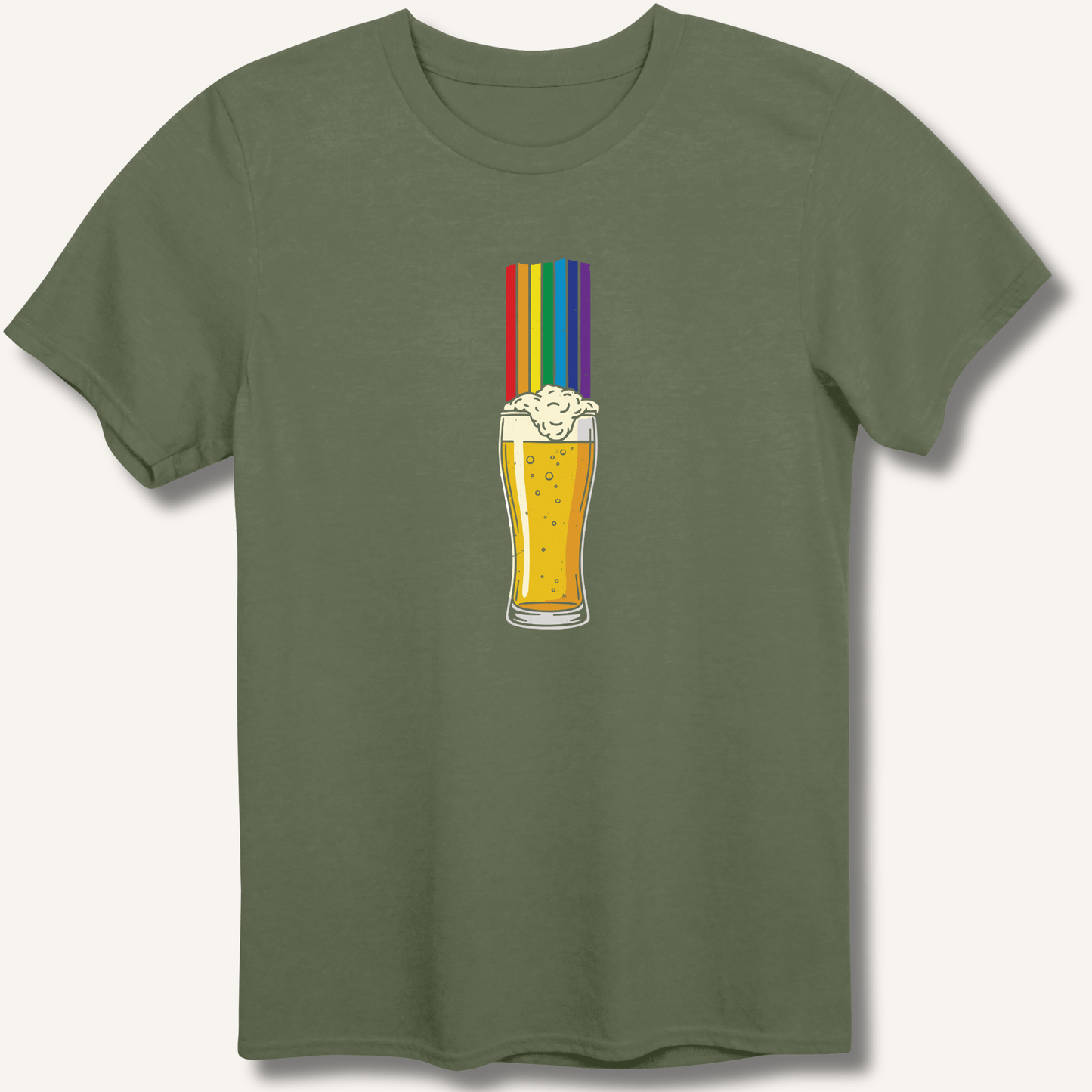 Rainbow Beer Glass T-Shirt - Sip & Shirt