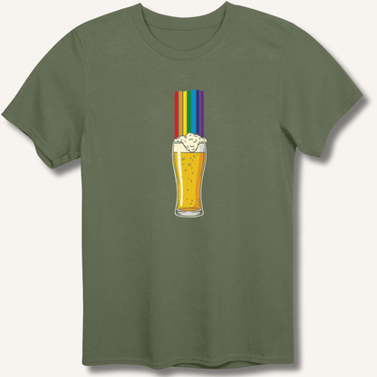 Rainbow Beer Glass T-Shirt - Sip & Shirt