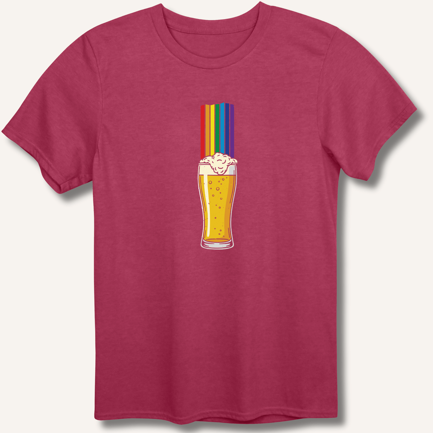 Rainbow Beer Glass T-Shirt - Sip & Shirt