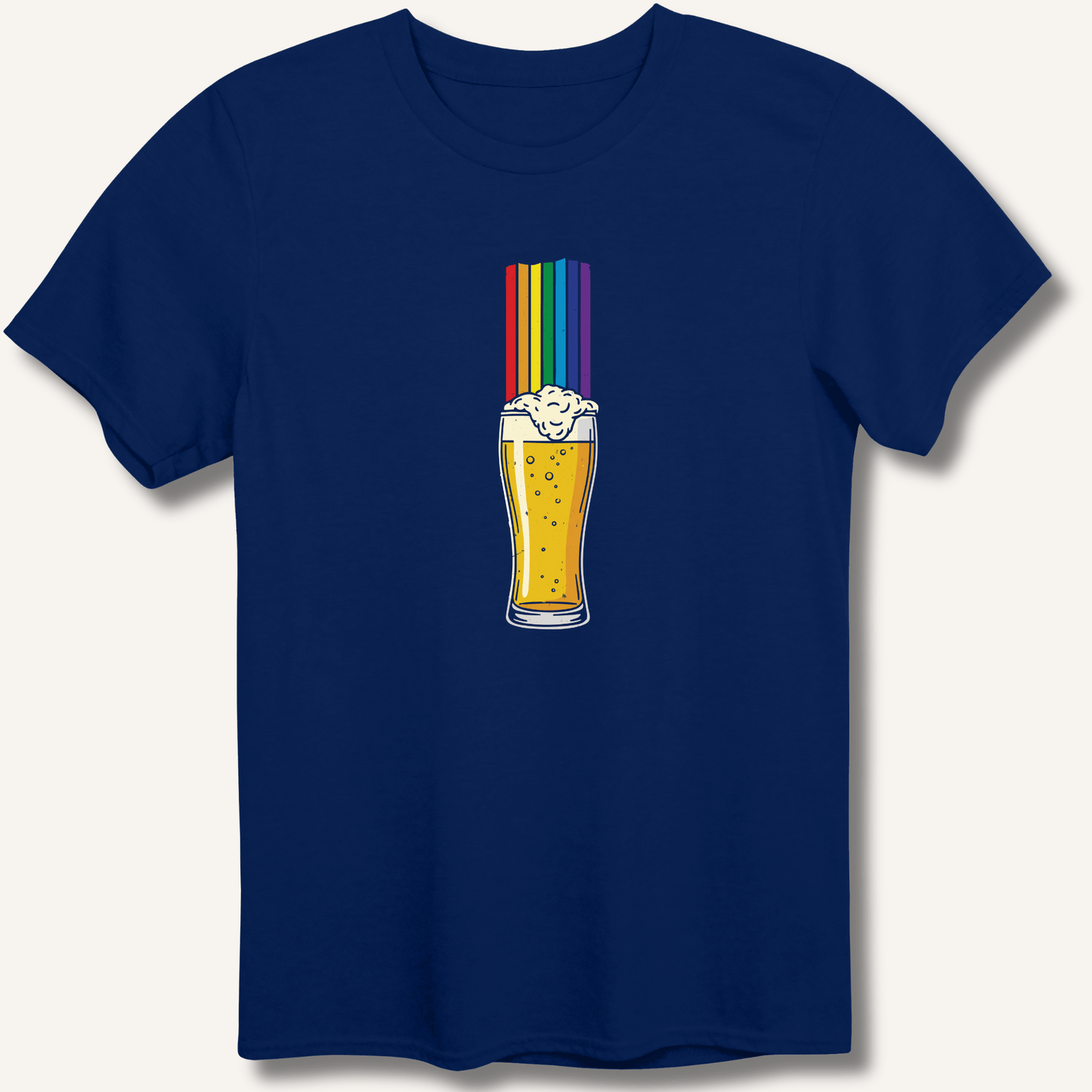 Rainbow Beer Glass T-Shirt - Sip & Shirt