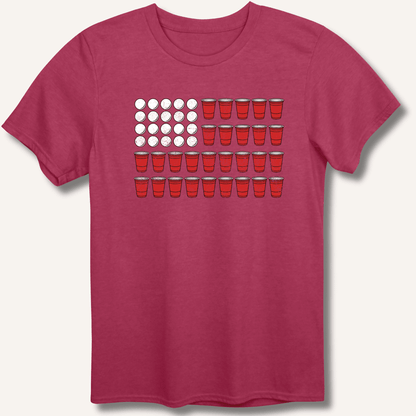 Red Cup Flag T-Shirt - Sip & Shirt