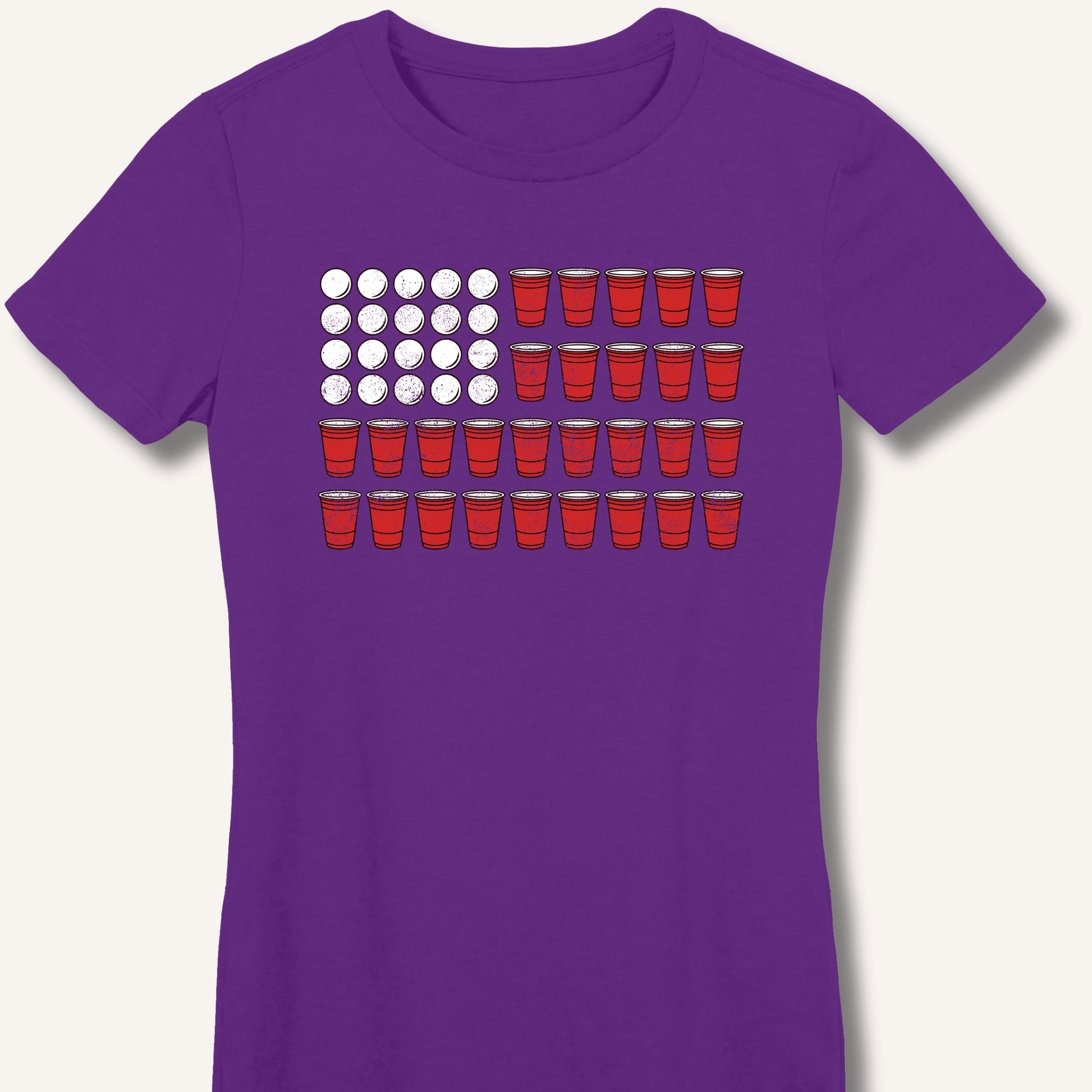 Red Cup Flag T-Shirt Fitted T-Shirt - Sip & Shirt