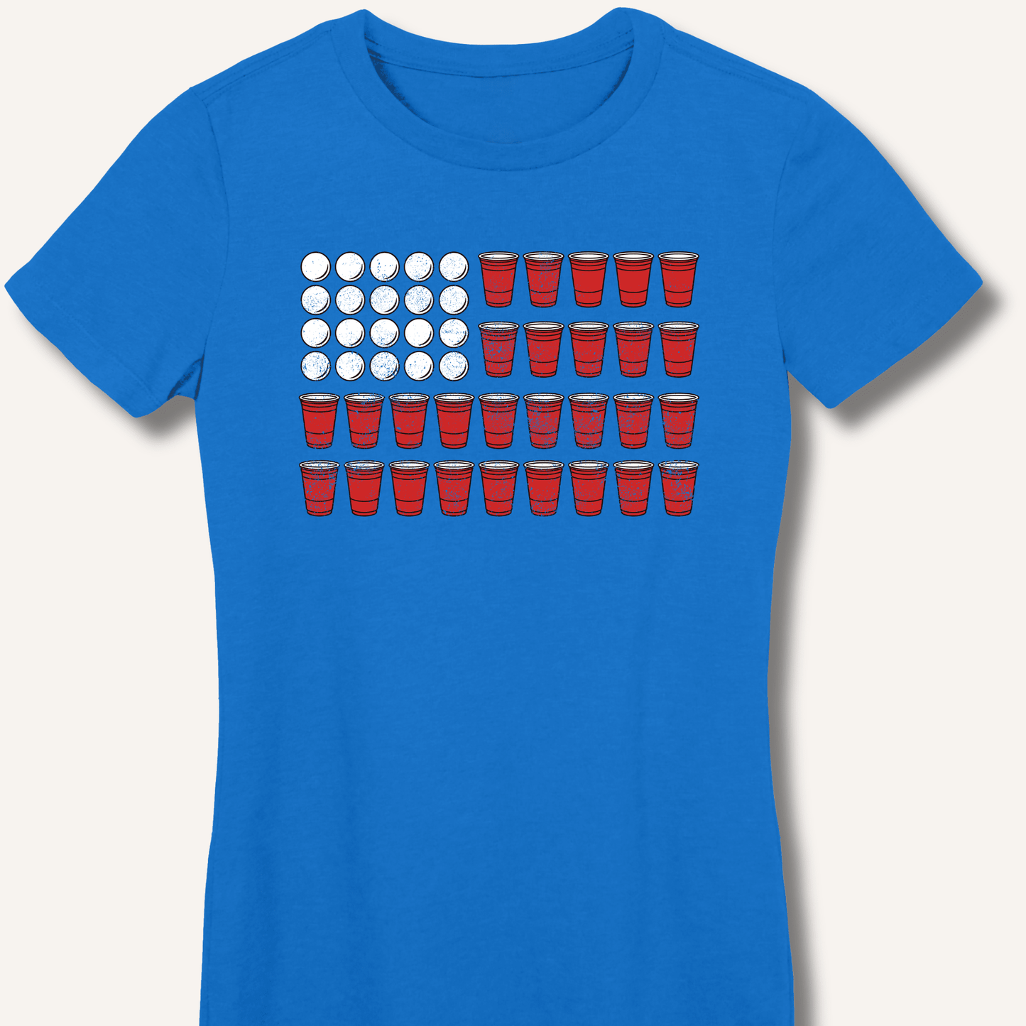 Red Cup Flag T-Shirt Fitted T-Shirt - Sip & Shirt
