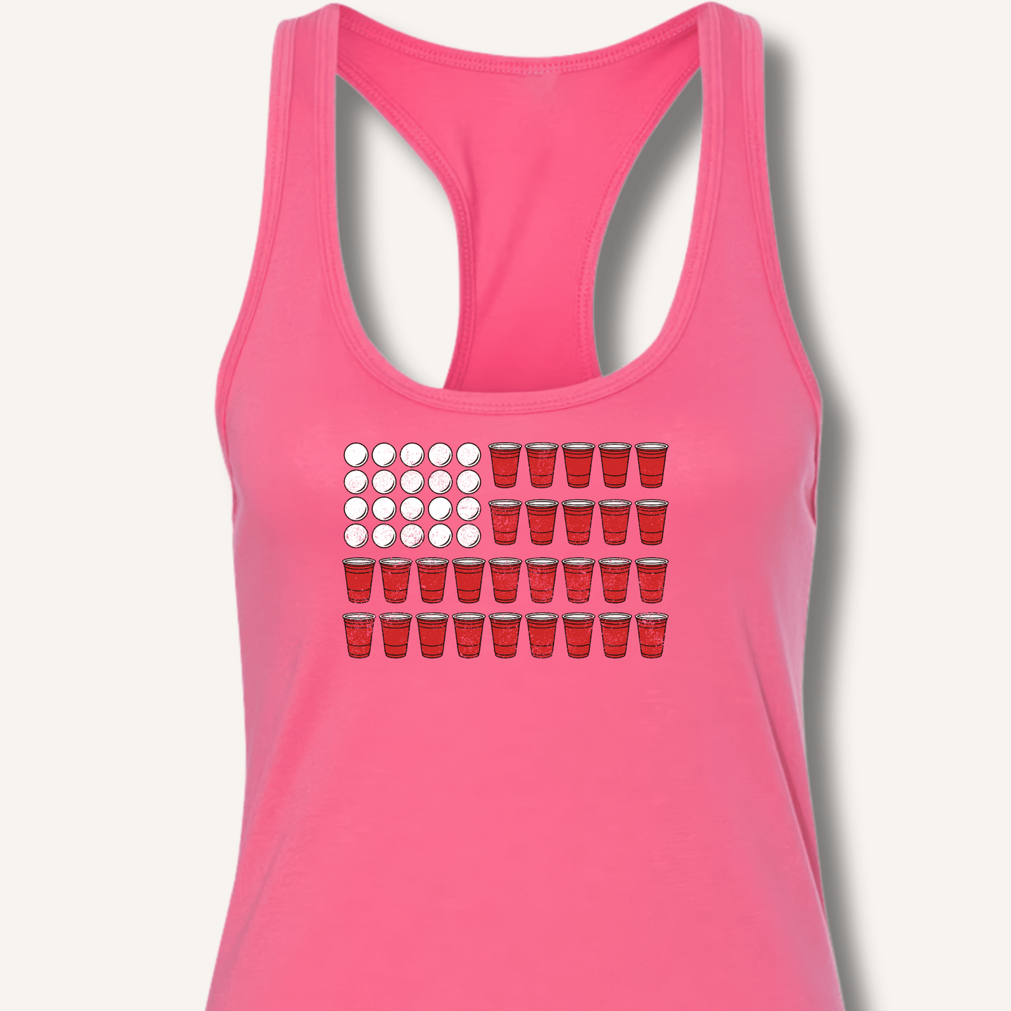 Red Cup Flag T-Shirt Racerback Tank - Sip & Shirt
