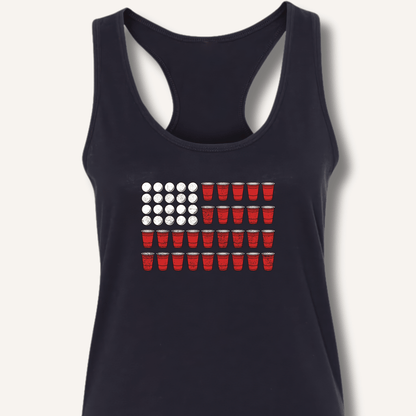 Red Cup Flag T-Shirt Racerback Tank - Sip & Shirt
