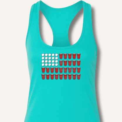 Red Cup Flag T-Shirt Racerback Tank - Sip & Shirt