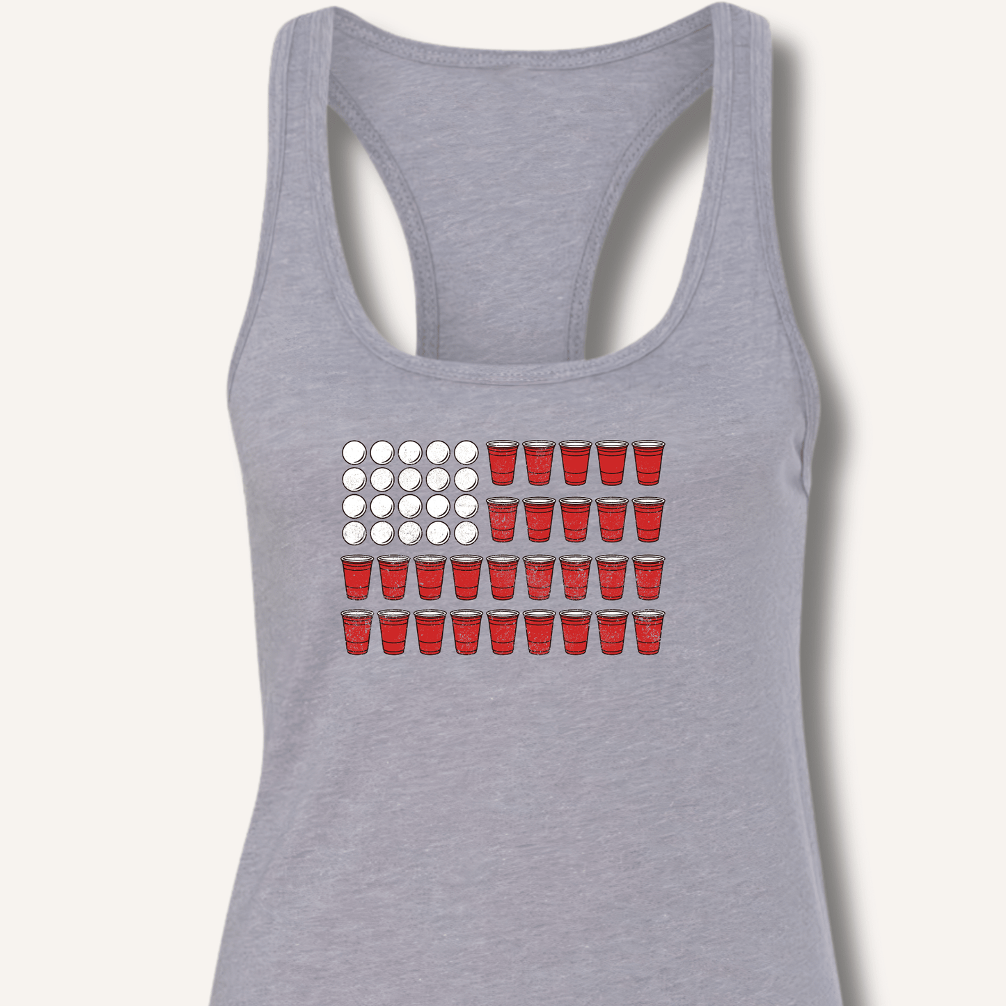 Red Cup Flag T-Shirt Racerback Tank - Sip & Shirt