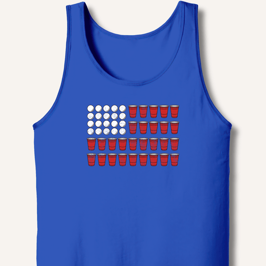 Red Cup Flag T-Shirt Tank - Sip & Shirt