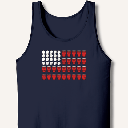 Red Cup Flag T-Shirt Tank - Sip & Shirt