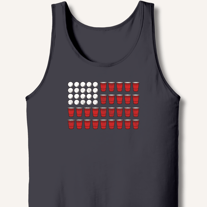 Red Cup Flag T-Shirt Tank - Sip & Shirt