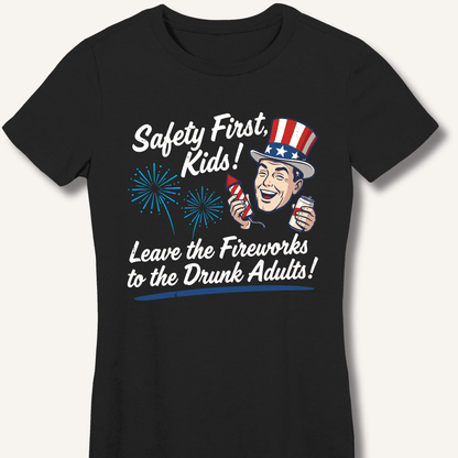 Safety First, Kids! Fitted T-Shirt - Sip & Shirt