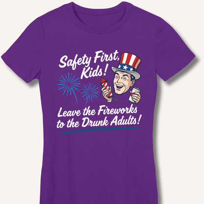 Safety First, Kids! Fitted T-Shirt - Sip & Shirt