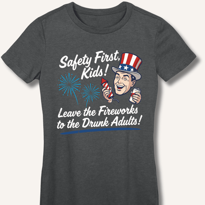 Safety First, Kids! Fitted T-Shirt - Sip & Shirt