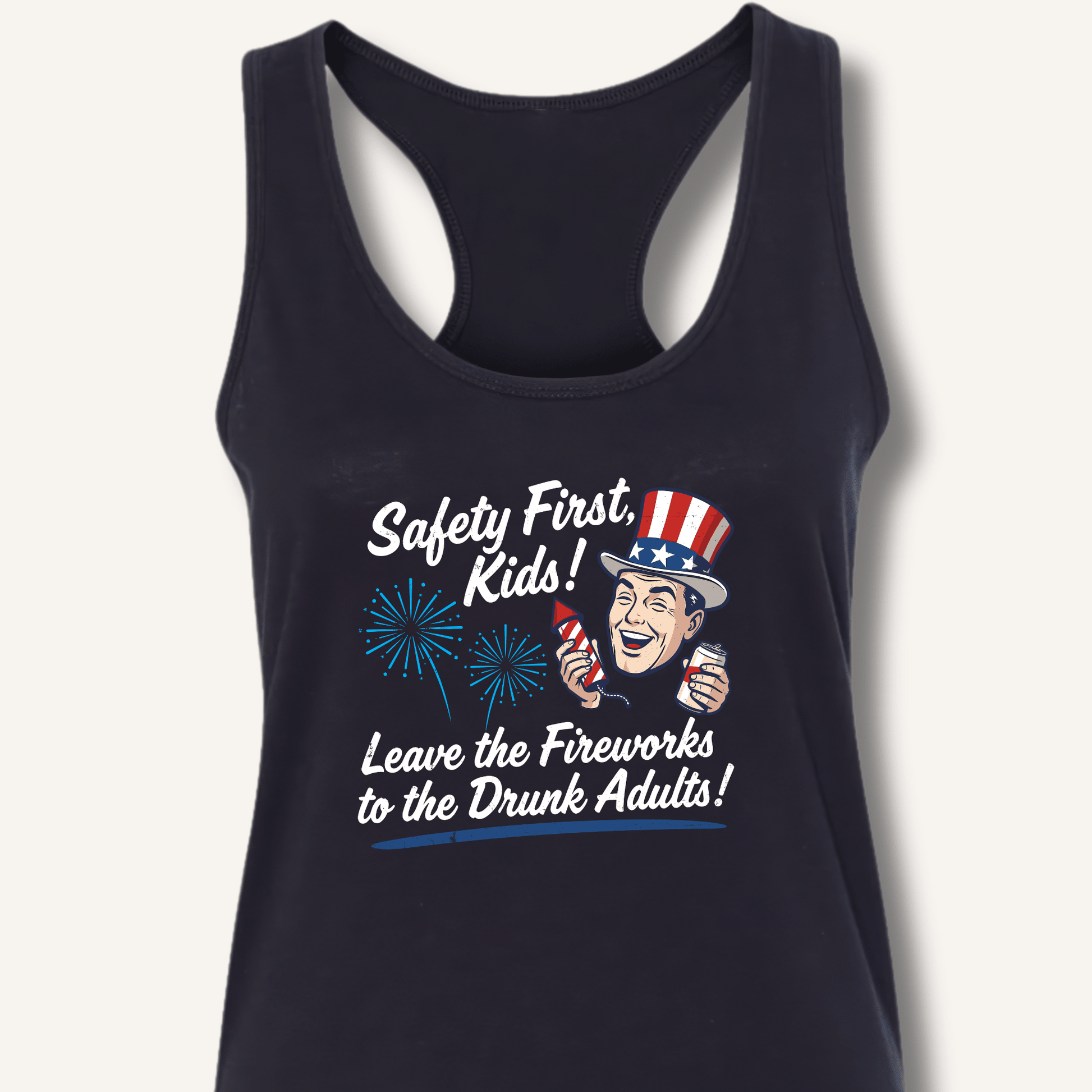 Safety First, Kids! Racerback Tank - Sip & Shirt