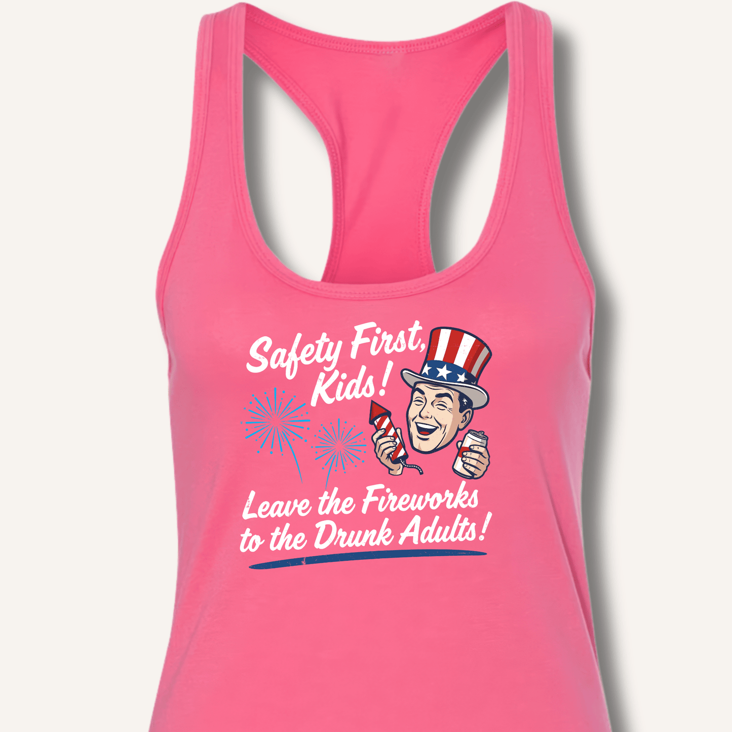 Safety First, Kids! Racerback Tank - Sip & Shirt