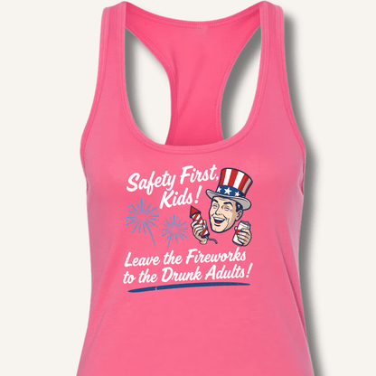 Safety First, Kids! Racerback Tank - Sip & Shirt