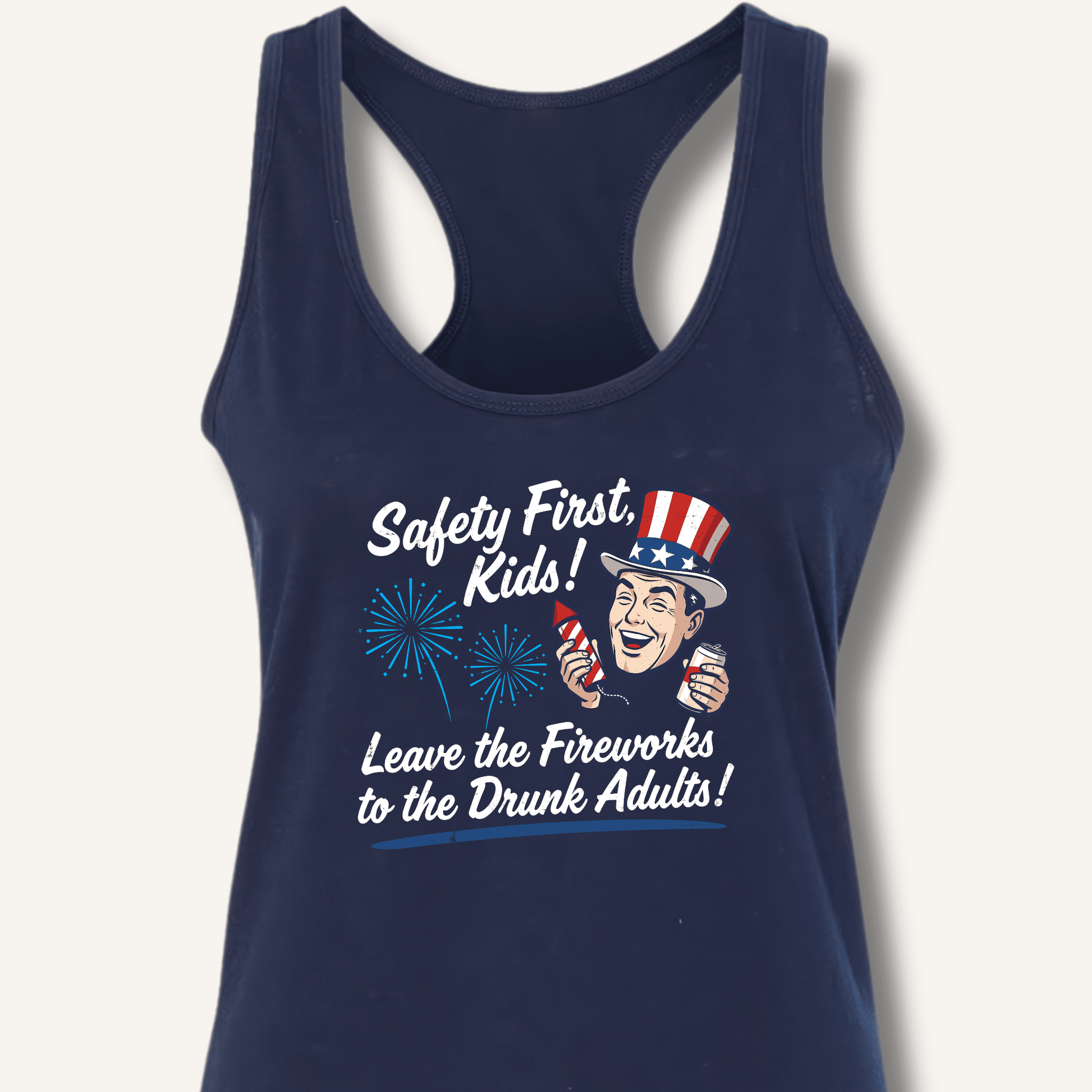 Safety First, Kids! Racerback Tank - Sip & Shirt