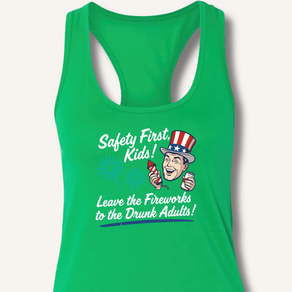 Safety First, Kids! Racerback Tank - Sip & Shirt