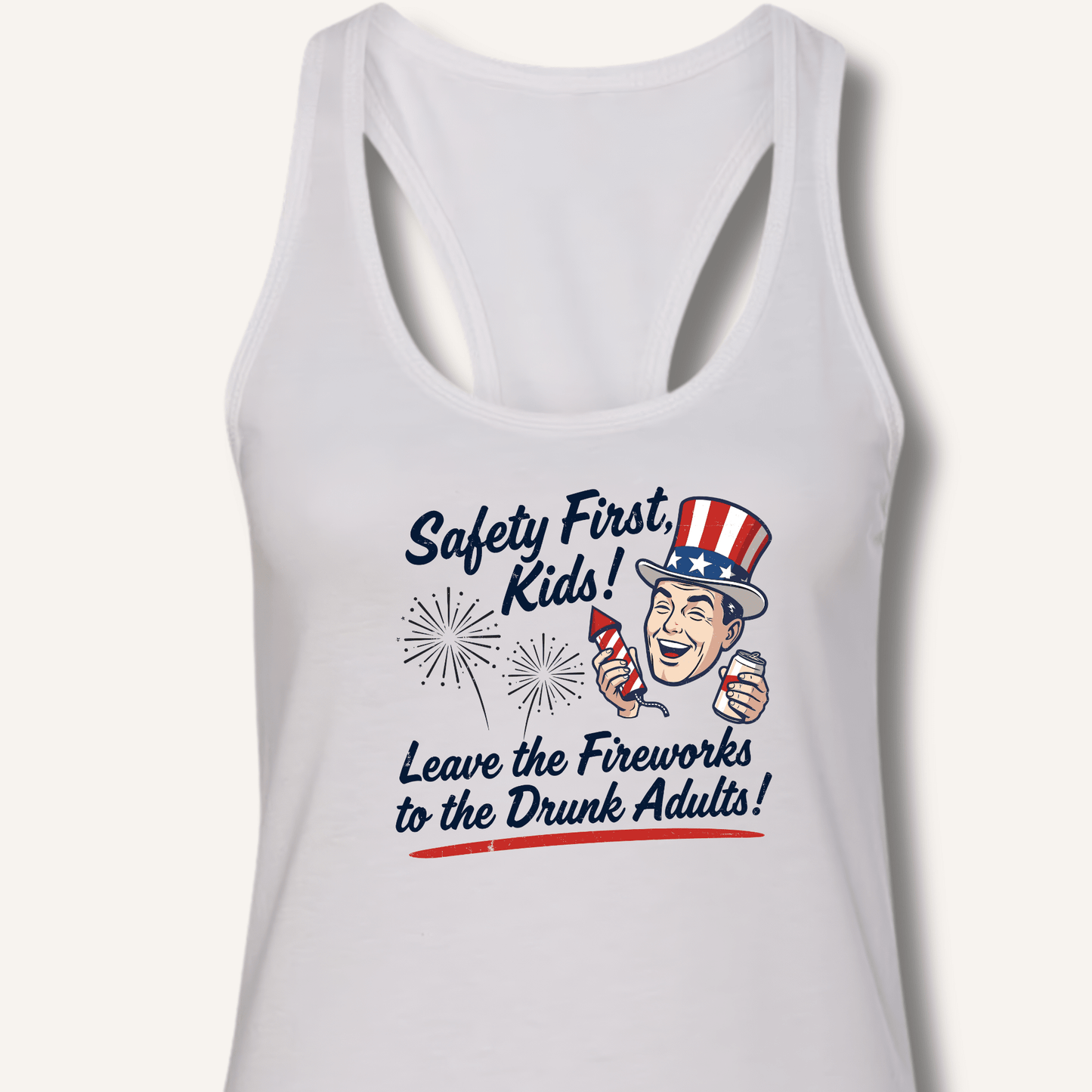 Safety First, Kids! Racerback Tank - Sip & Shirt