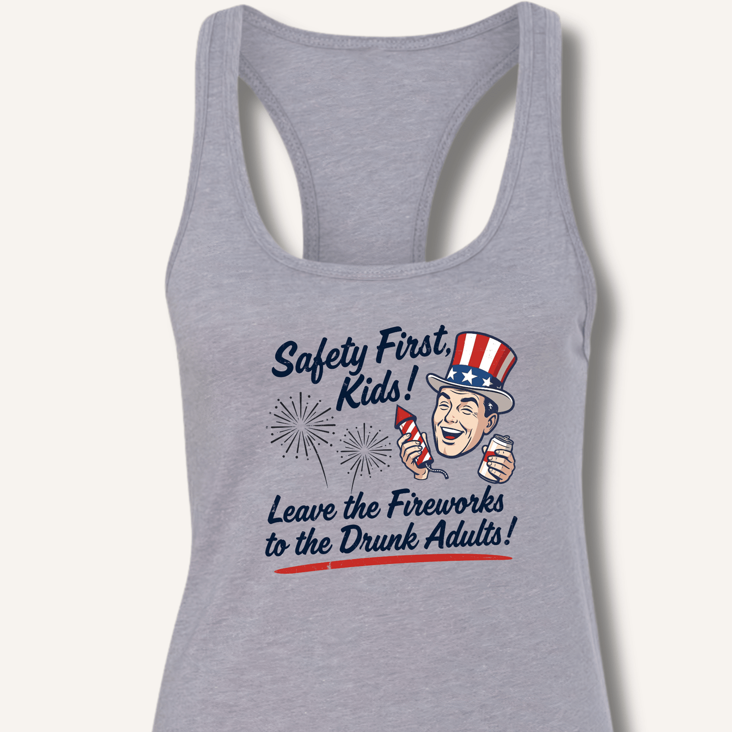 Safety First, Kids! Racerback Tank - Sip & Shirt