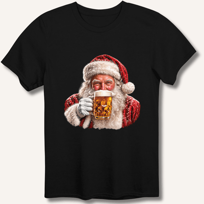 Santa Drinking Beer T-Shirt - Sip & Shirt