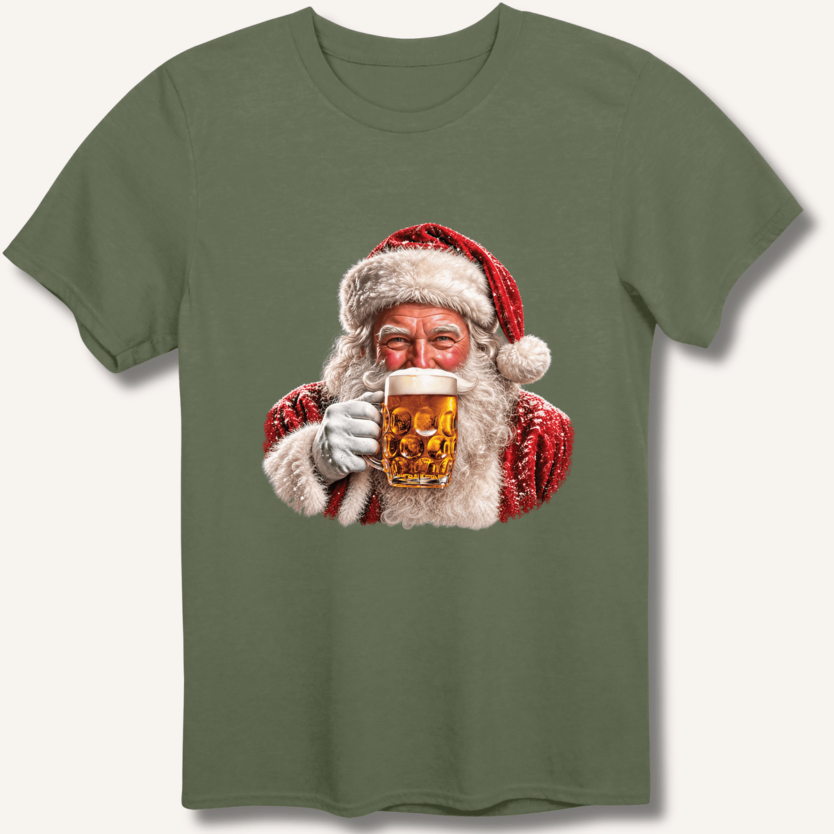 Santa Drinking Beer T-Shirt - Sip & Shirt