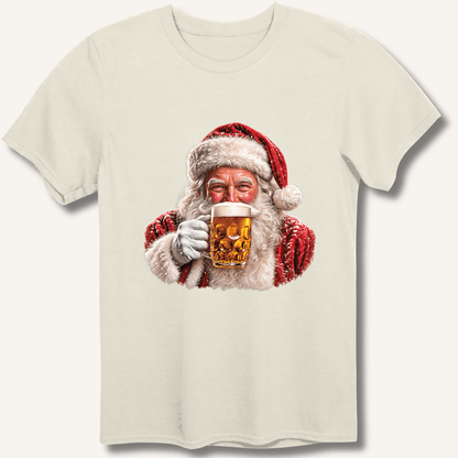Santa Drinking Beer T-Shirt - Sip & Shirt