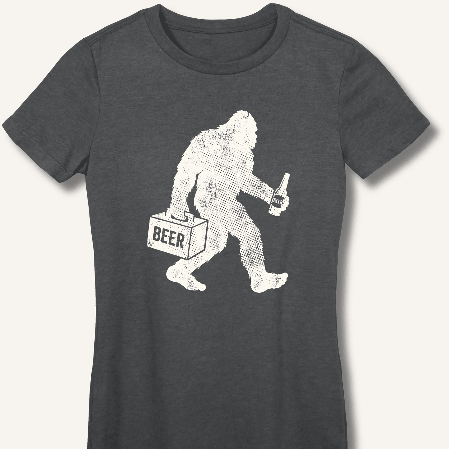 Sasquatch Beer Lover T-Shirt Fitted T-Shirt - Sip & Shirt