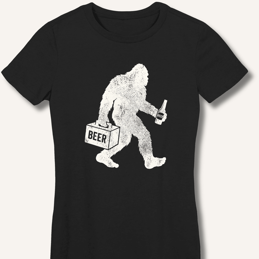 Sasquatch Beer Lover T-Shirt Fitted T-Shirt - Sip & Shirt