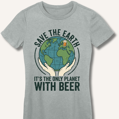 Save The Earth Fitted T-Shirt - Sip & Shirt