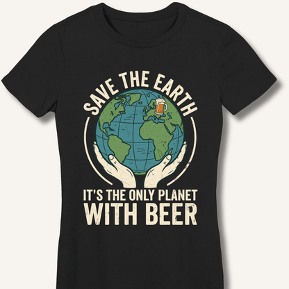 Save The Earth Fitted T-Shirt - Sip & Shirt