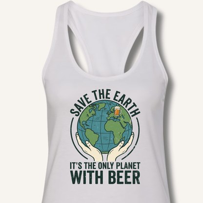 Save The Earth Racerback Tank - Sip & Shirt